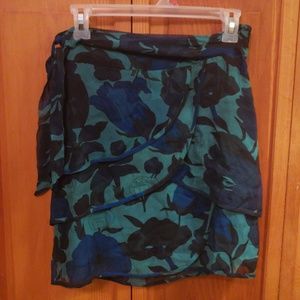 100% SILK Blue & Green skirt